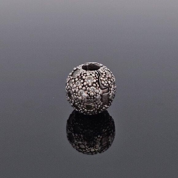 925 Pandora Sterling Silver Cosmic Stars Crystal Sphere Charm Bead - Picture 7 of 8
